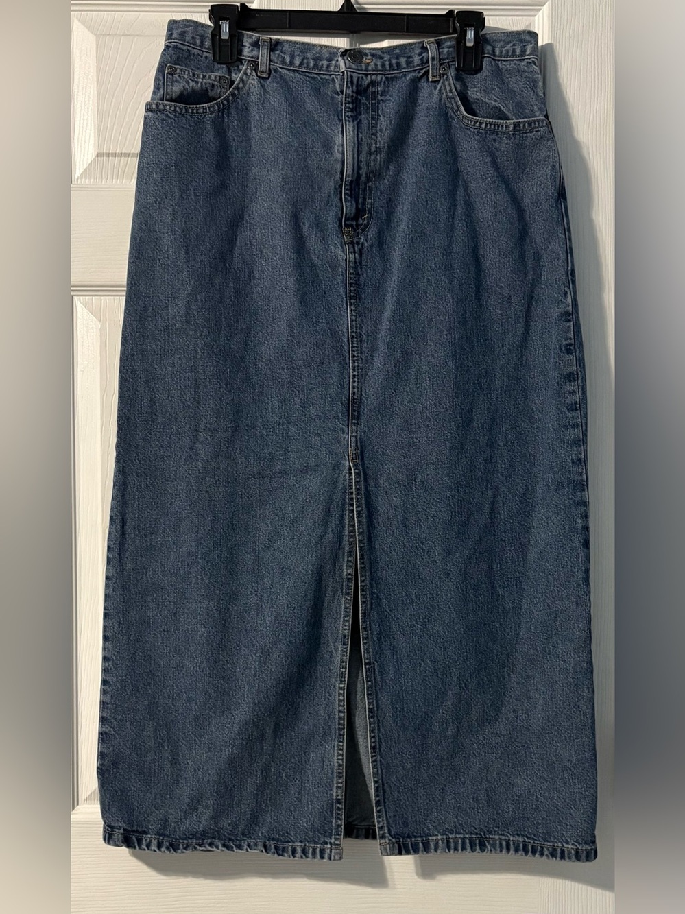 Eddie Bauer Vintage Denim Skirt with Split in Front